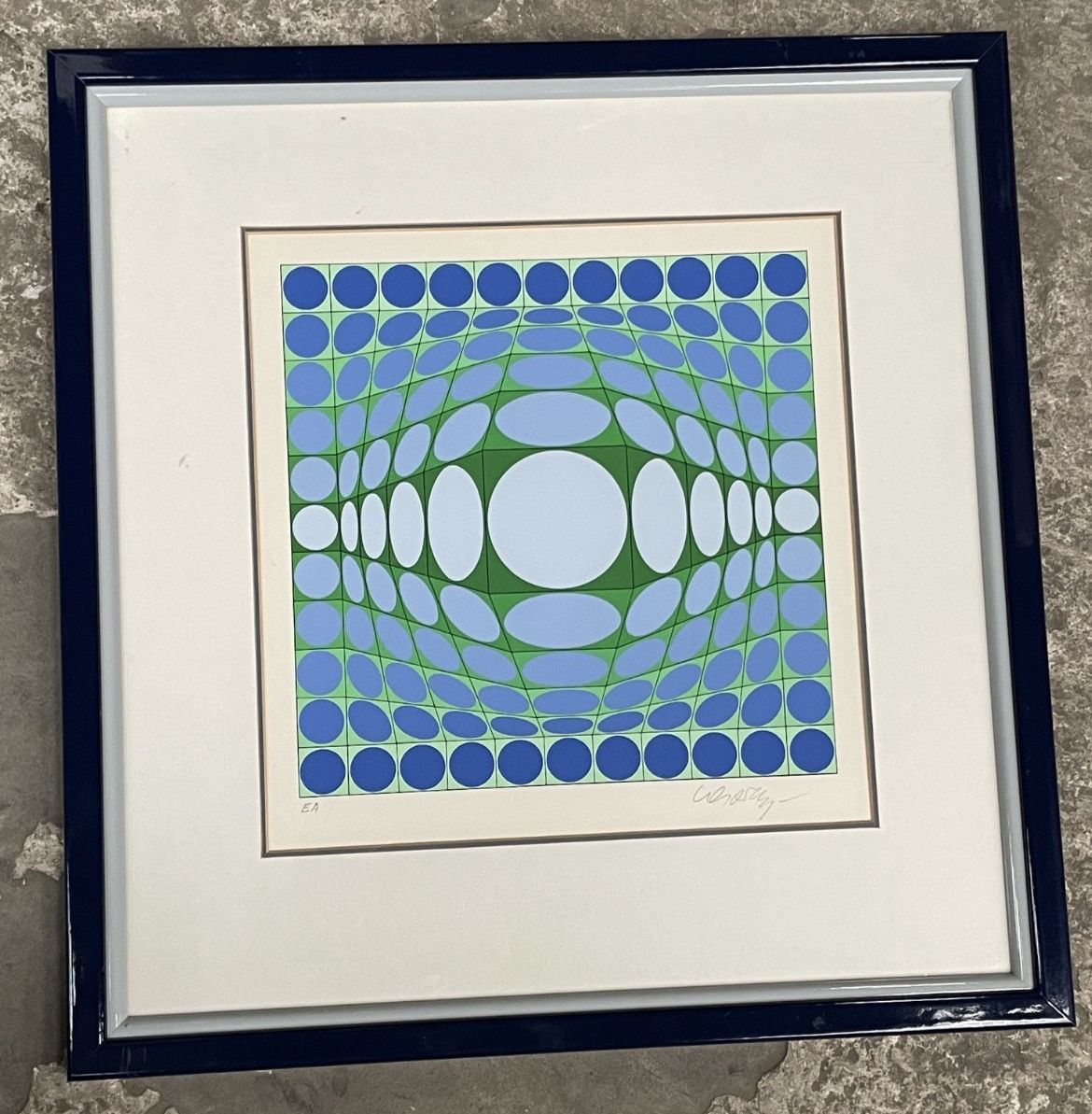 1980s Victor Vasarely Artist Proof Signed Screen Print. Silk. 31cm X 31cm.