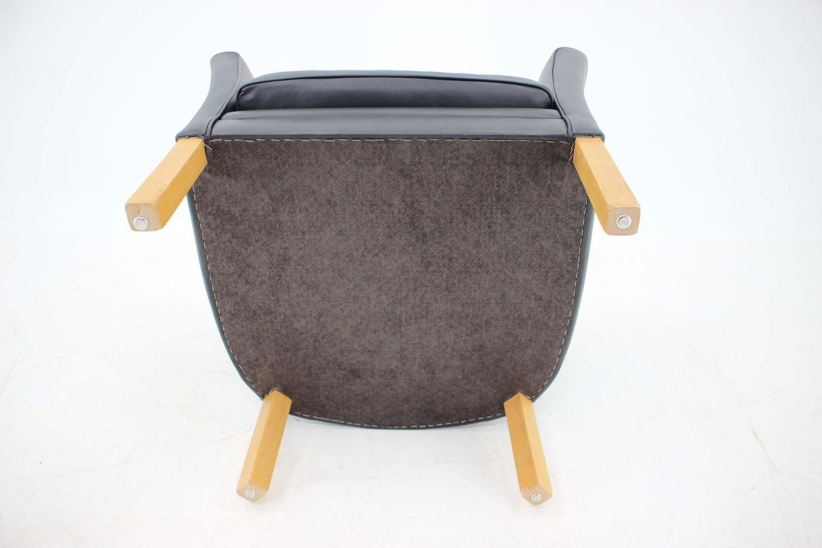 Paar Mogens Hansen lederen fauteuils, Denemarken, jaren 1970 photo vinterior