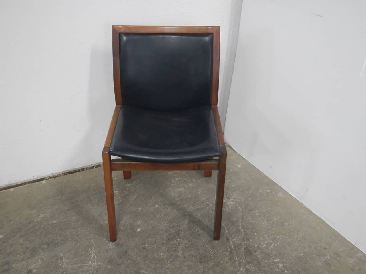 Black Leatherette Chair, 1980s