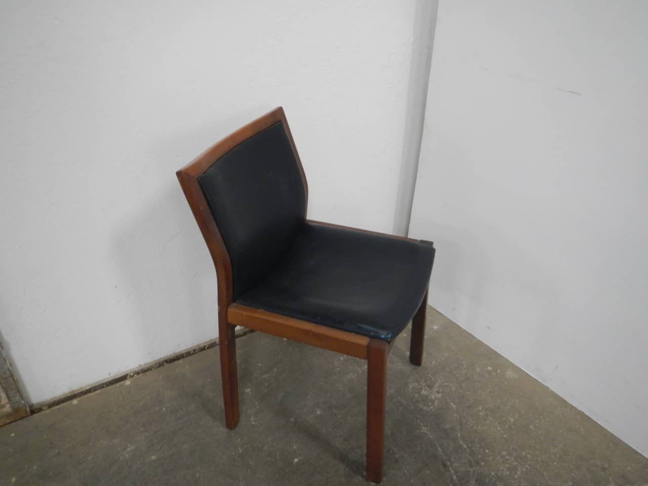 Black Leatherette Chair, 1980s photo for sale