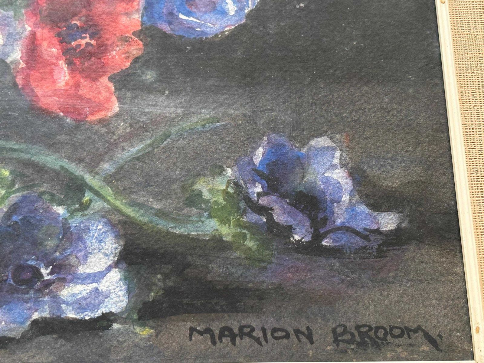 Antique Watercolour Still Life Of Flowers By Marion Broom Rws 1878  1962 photo for sale