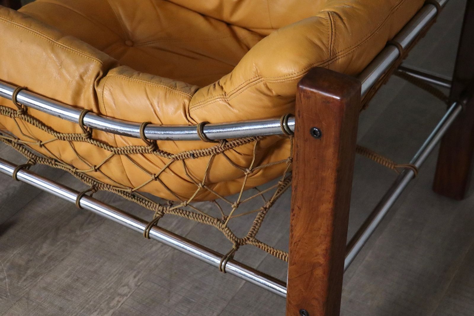 Furniture Rare Amazonas Lounge Chair With Ottoman In Cognac Leather By Jean Gillon Brazil 1960s photo