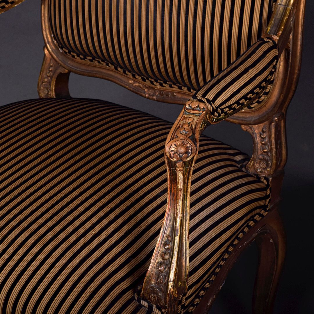 Pair Of Napoleon III Giltwood Fauteuils photo for sale