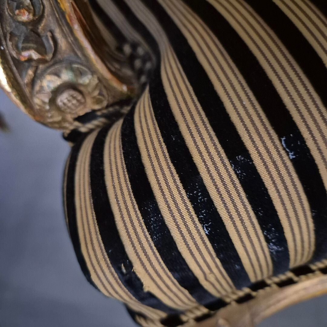 photo for sale Pair Of Napoleon III Giltwood Fauteuils