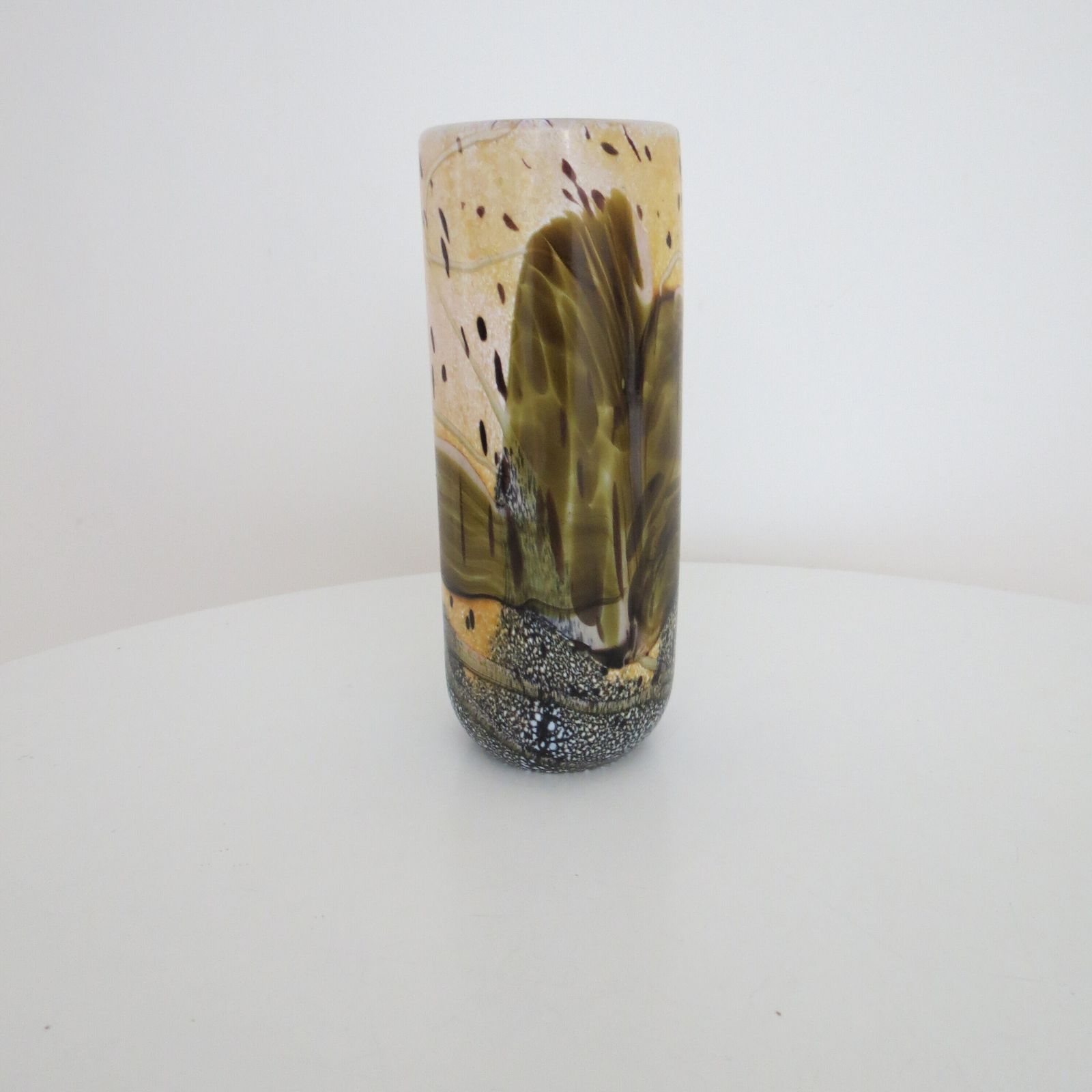 Glass Vase By Norman Stuart Clarke 1990s  Cased Glass Landscape Scene photo Home Decor