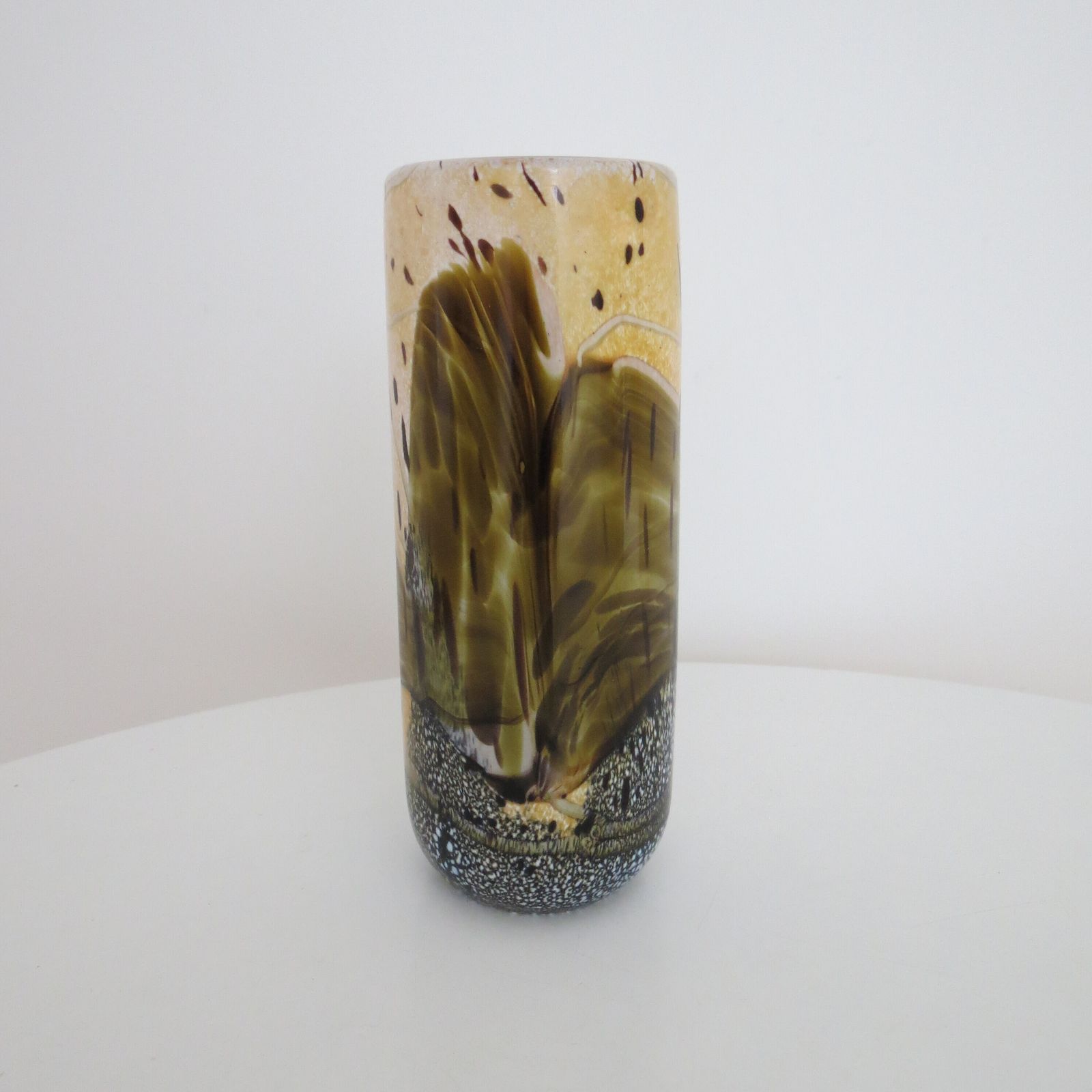 photo furniture Glass Vase By Norman Stuart Clarke 1990s  Cased Glass Landscape Scene