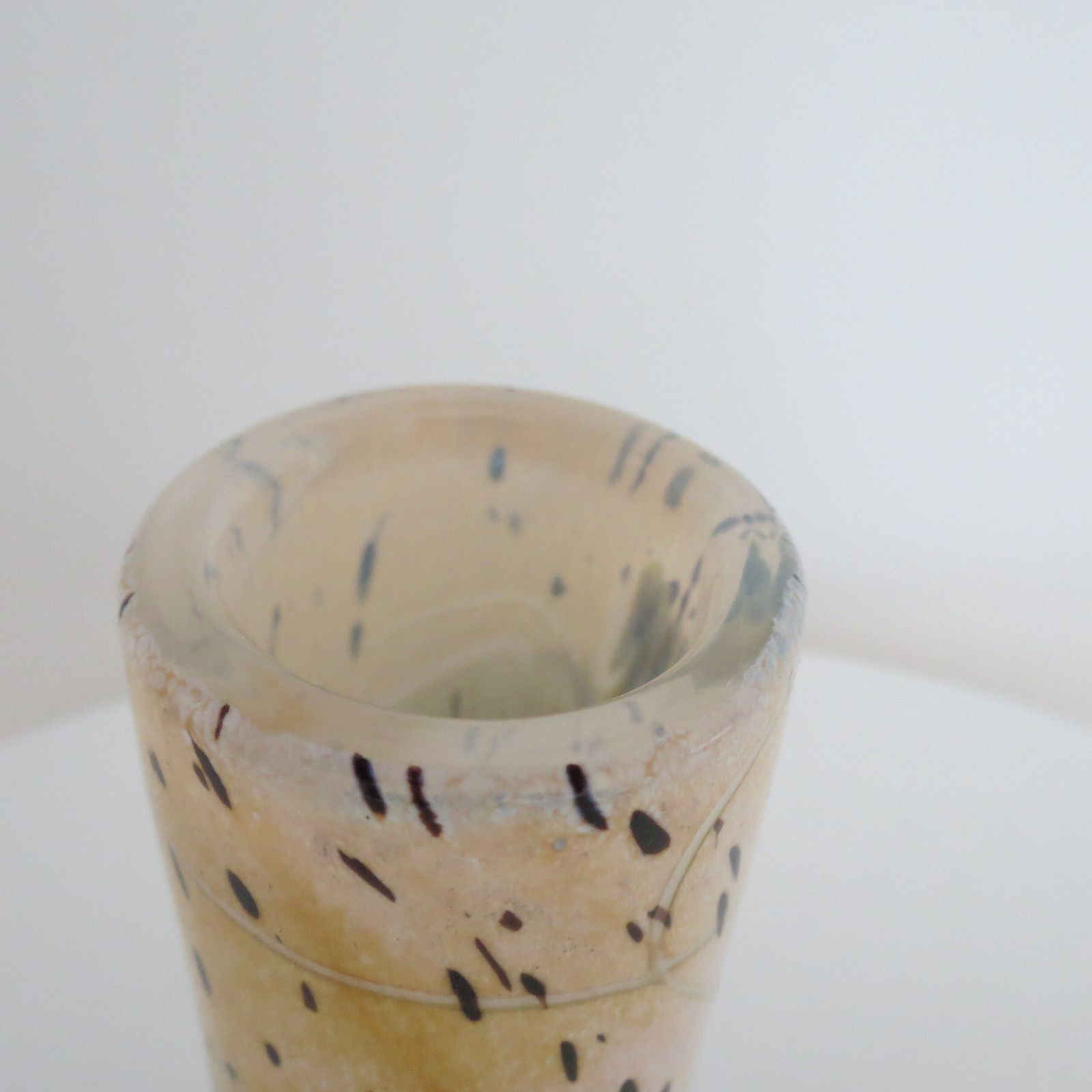 145.0 Glass Vase By Norman Stuart Clarke 1990s  Cased Glass Landscape Scene photo