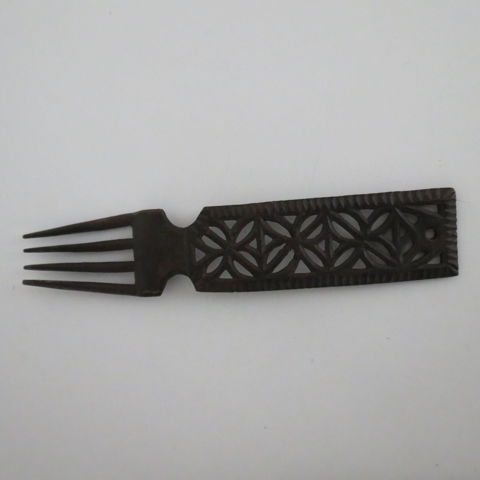 Hand Carved Welsh Love Spoon And Fork 1920s photo vintage