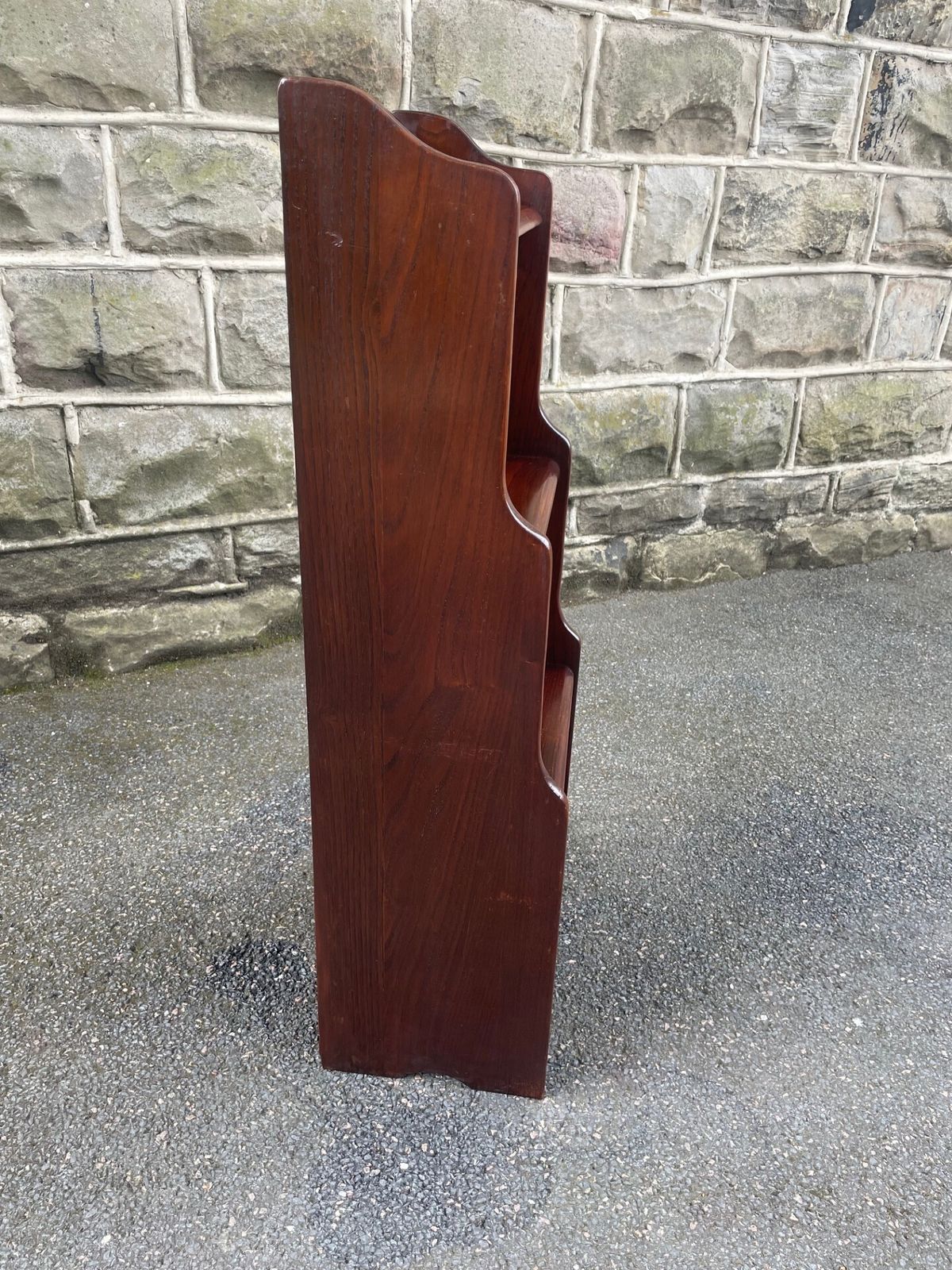 Antique Oak Waterfall Open Bookcase Bookshelves photo for sale