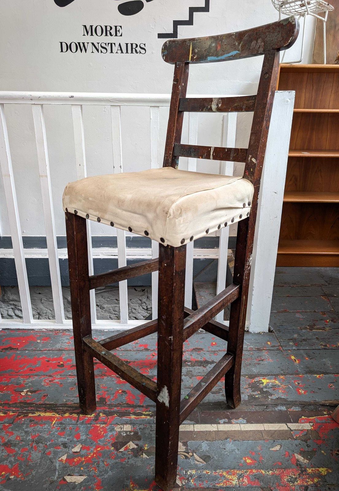 Early 20th Century Oak Artists Stool/High Chair.