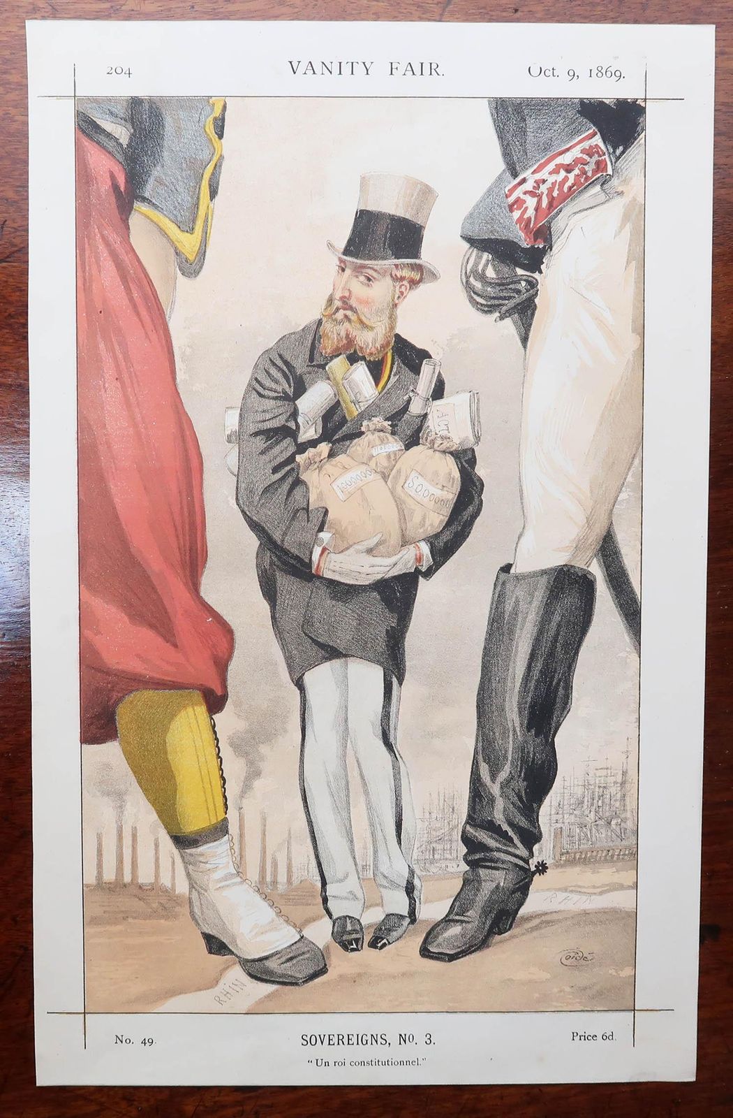 Set Of 6 Original Antique Vanity Fair Prints By Coïdé. " Sovereigns " 1869 photo for sale