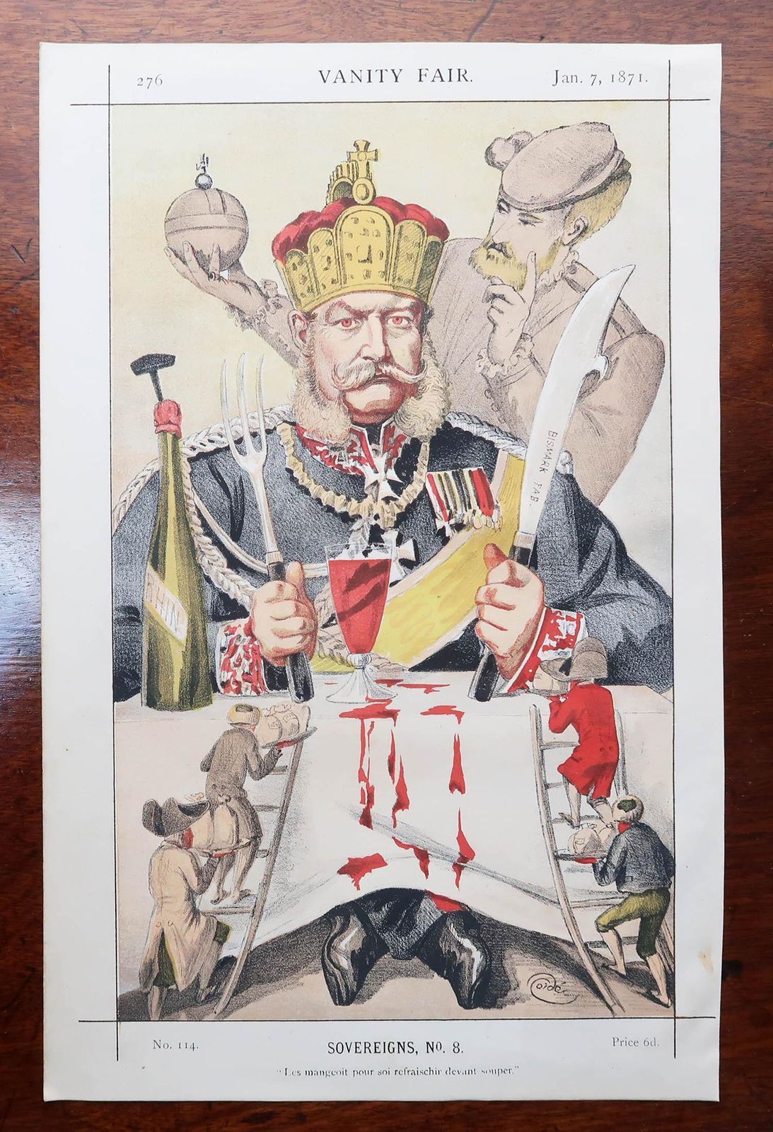 Set Of 6 Original Antique Vanity Fair Prints By Coïdé. " Sovereigns " 1869 photo Art