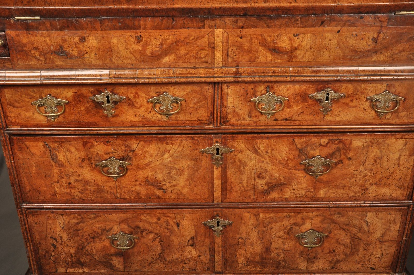 Rare Queen Anne Burr Walnut Bureau photo Furniture