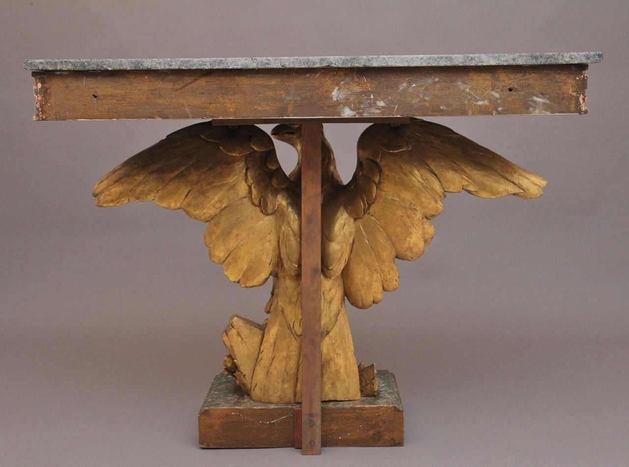 Early 20th Century Antique Gilt And Marble Top Console Table photo vintage
