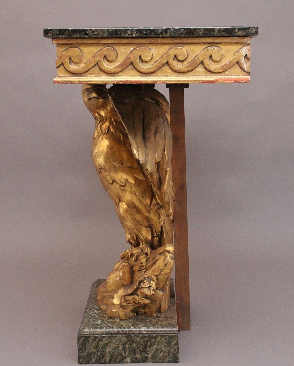 photo furniture Early 20th Century Antique Gilt And Marble Top Console Table
