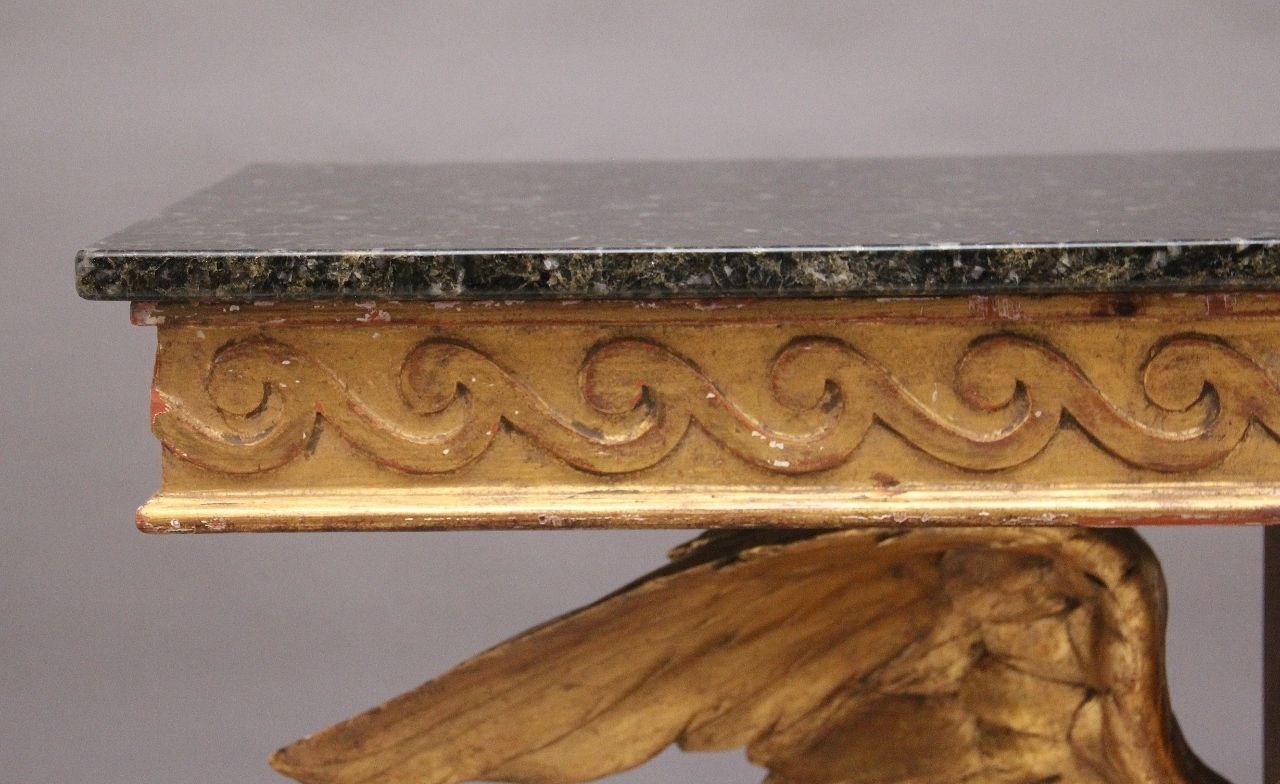 photo buy Early 20th Century Antique Gilt And Marble Top Console Table
