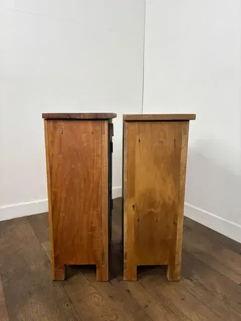 photo for sale Pair Of Reclaimed Indian Wood Bedside Cabinets
