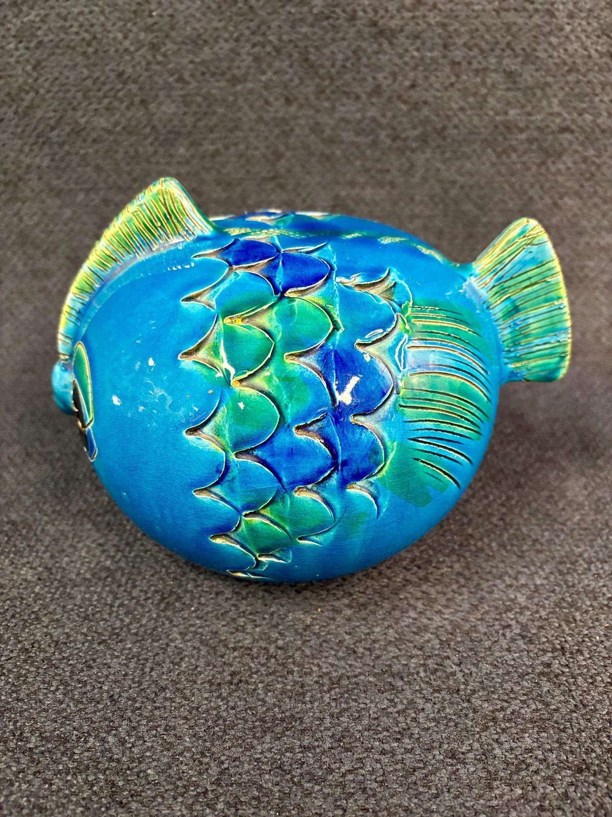 Ceramic Fish "Rimini Blu" By Aldo Londi For Bitossi, Italy, 1970s photo Home Decor
