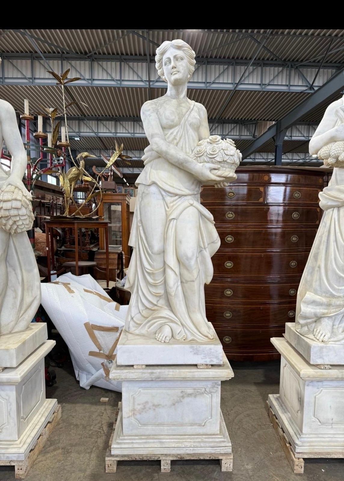 Set Of Four Life Size Marble Figures, Four Seasons, Late 20th Century photo for sale