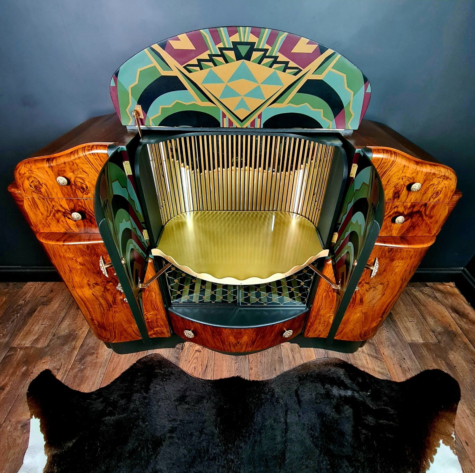 Art Deco Cocktail Cabinet. Fully Restored Restored And Re Designed. photo Furniture