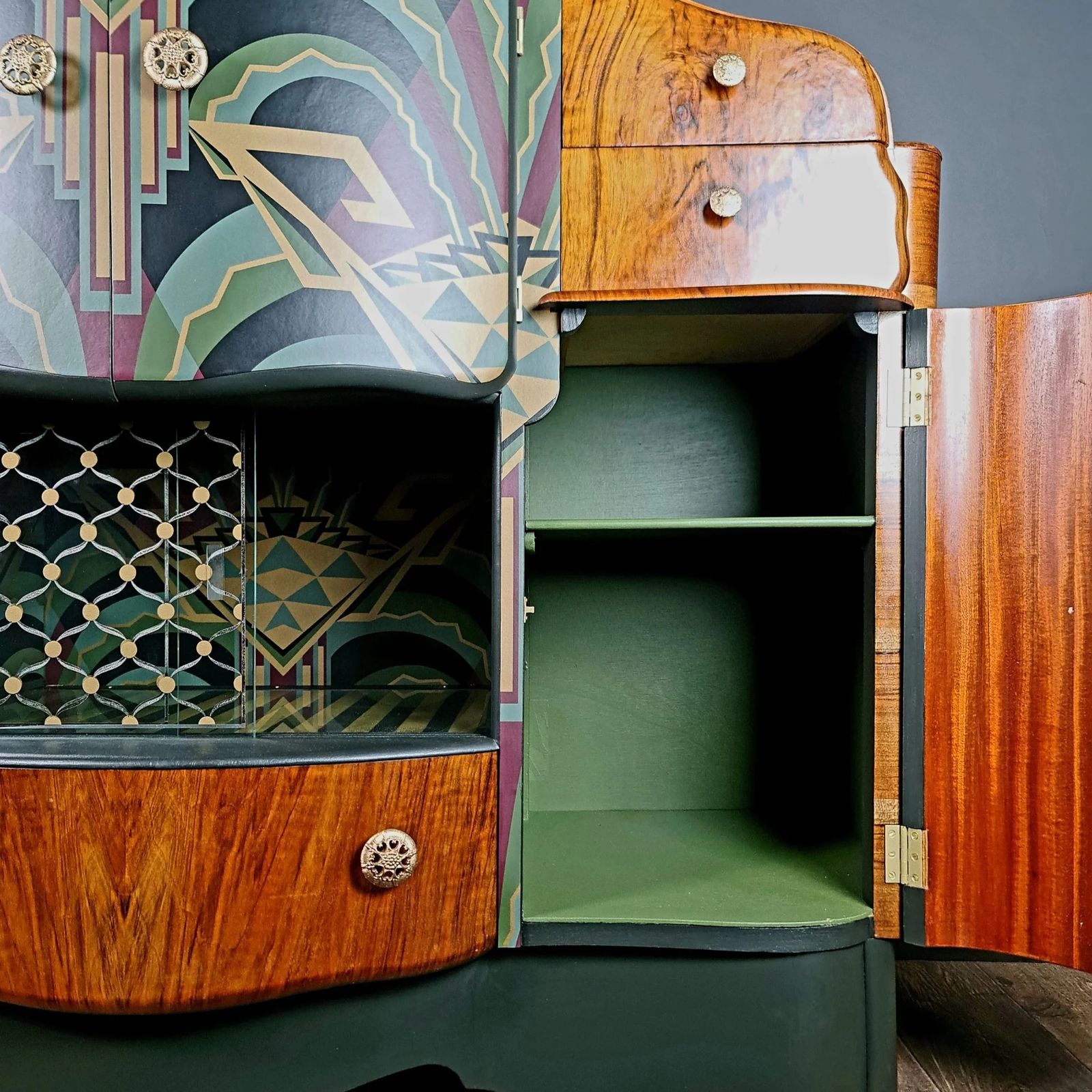 Art Deco Cocktail Cabinet. Fully Restored Restored And Re Designed. photo vinterior
