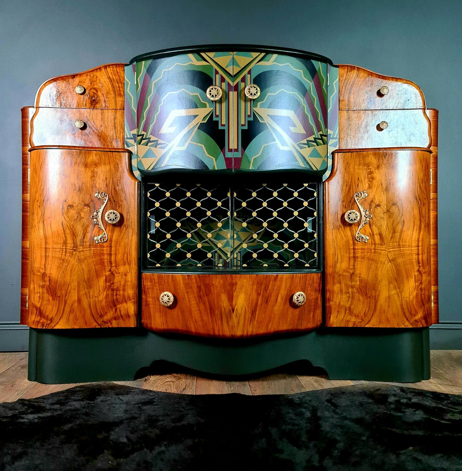 Art Deco Cocktail Cabinet. Fully Restored Restored And Re Designed.