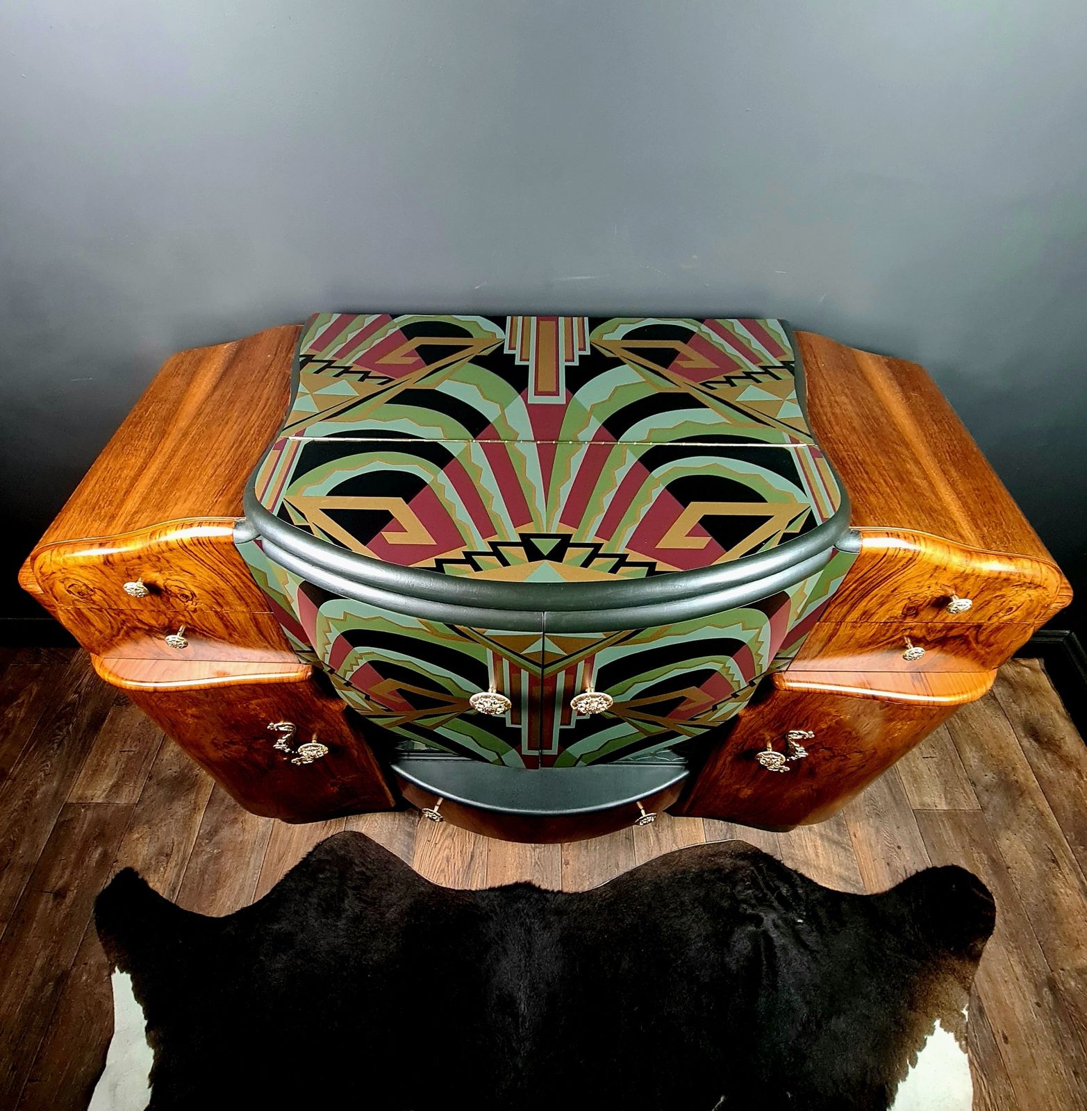 1950.0 Art Deco Cocktail Cabinet. Fully Restored Restored And Re Designed. photo