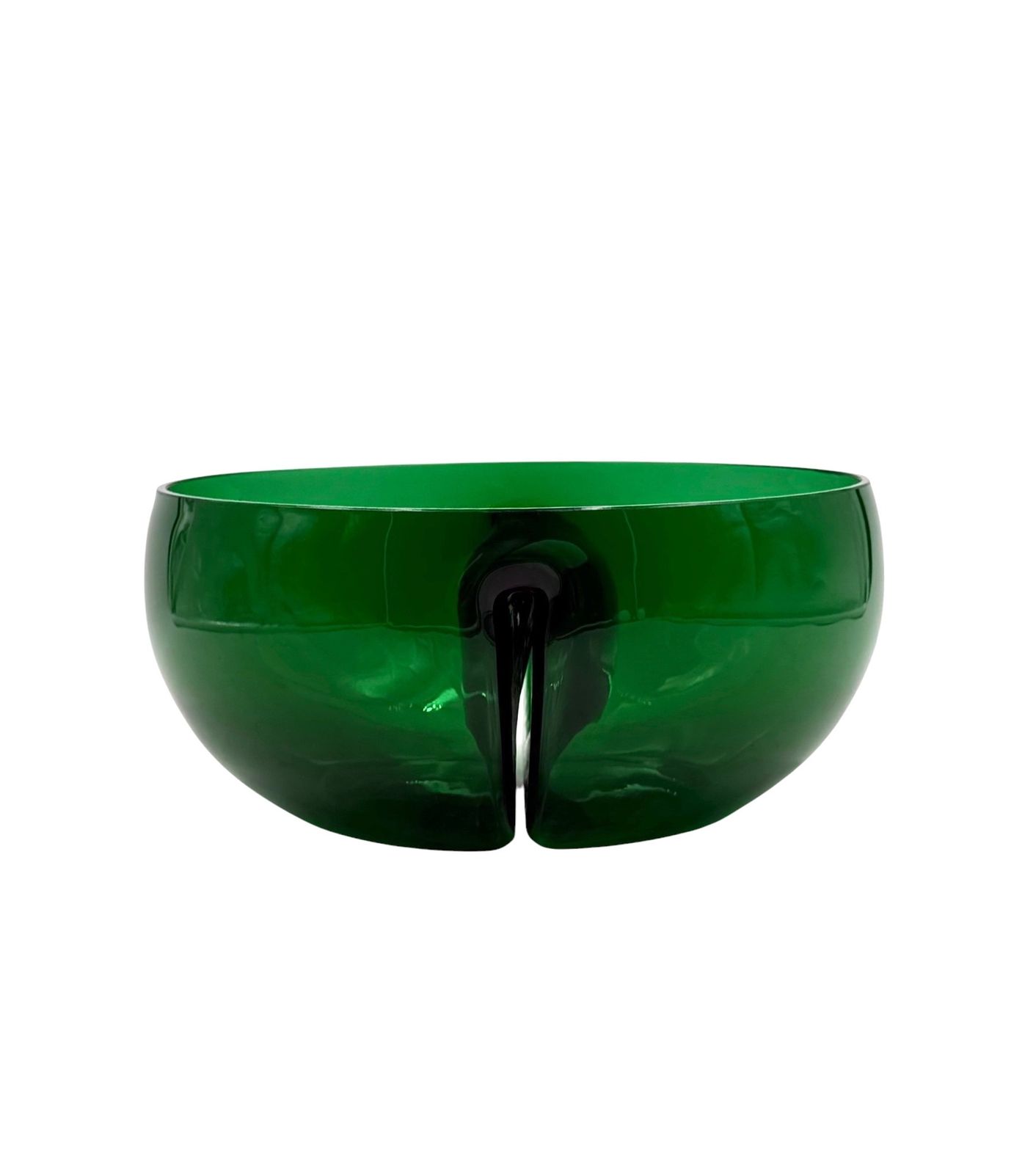 Mid Century Green Glass Bowl / Centerpiece,  Italy 1960s photo vintage