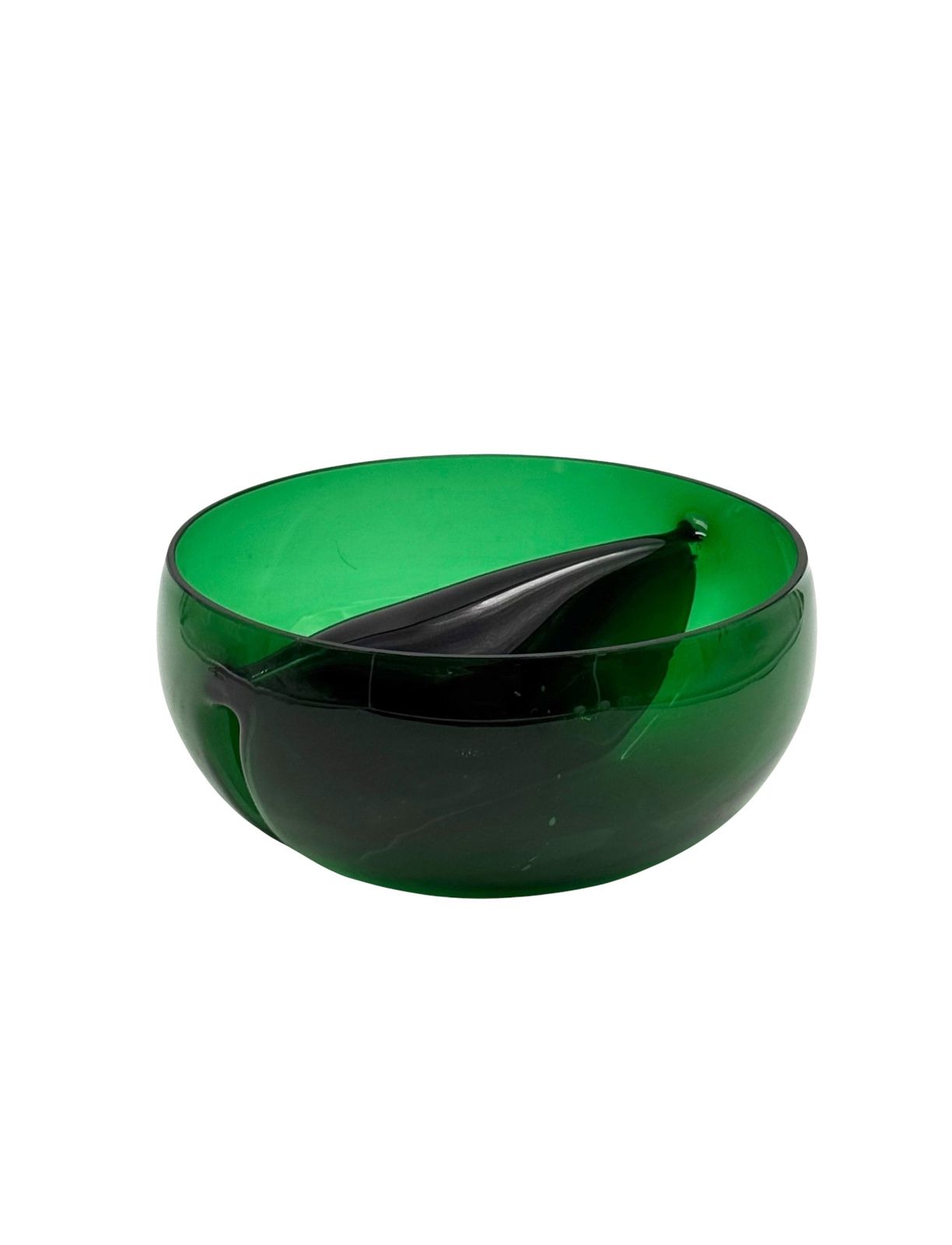 photo for sale Mid Century Green Glass Bowl / Centerpiece,  Italy 1960s