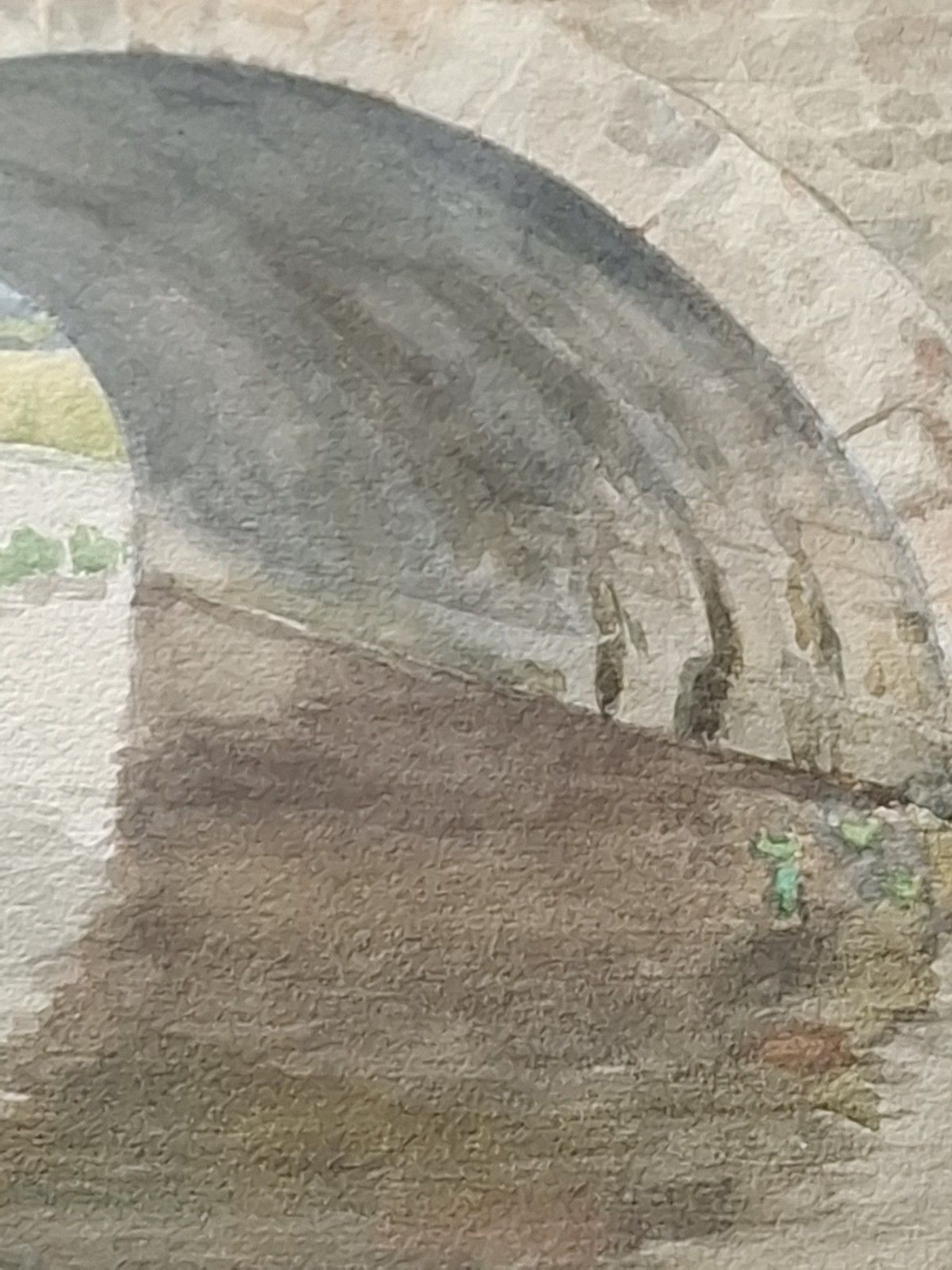 Contemporary Watercolour J L Wilmot The Old Boat Fotheringhay Bridge Oundle photo buy