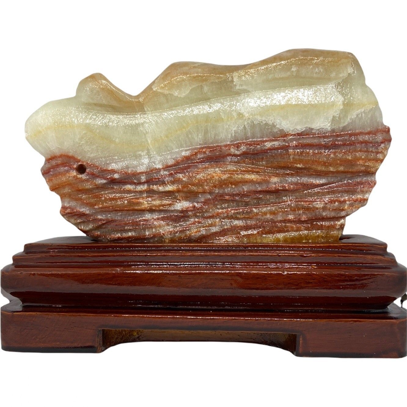 Fantastic Chinese Natural Meat Stone Scholar Rock Viewing Stone With Wood Base photo furniture