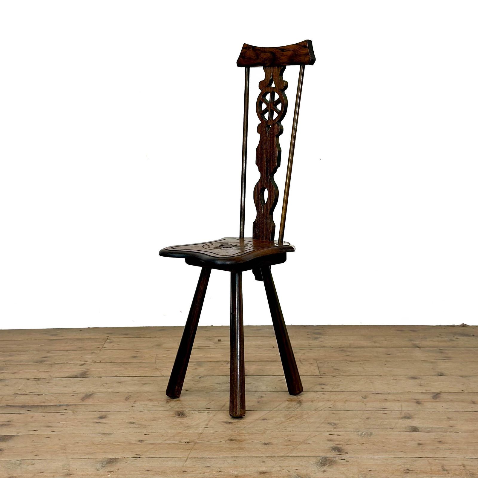 Vintage Small Spinning Chair | Antique Oak Chairs | Antique Furniture | Carved Oak Chairs | Welsh Antiques (M 6213a)