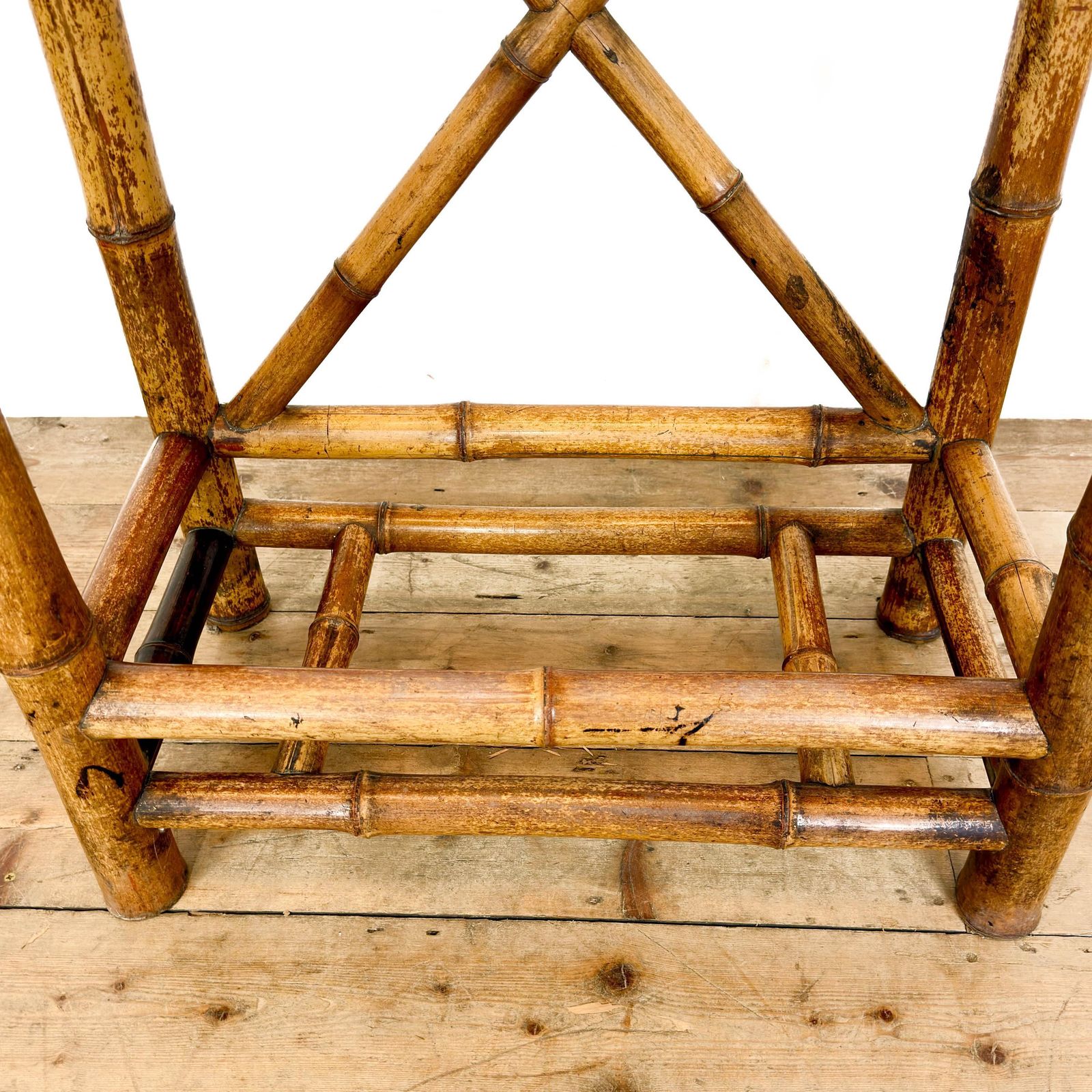 Antique Bamboo Hall Stand | Antique Furniture | Hall Stand | Umbrella Stand | Hallway Furniture (M 1817) photo vintage