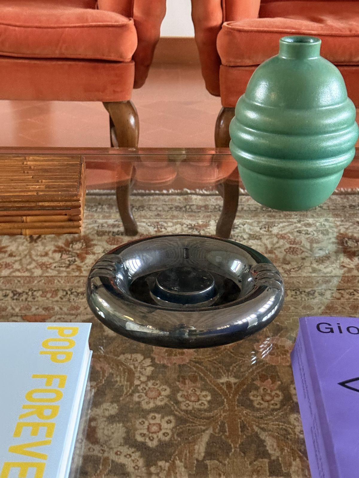 Space Age Blue Iridescent Ceramic Ashtray / Vide Poche, Italy 1970s photo buy