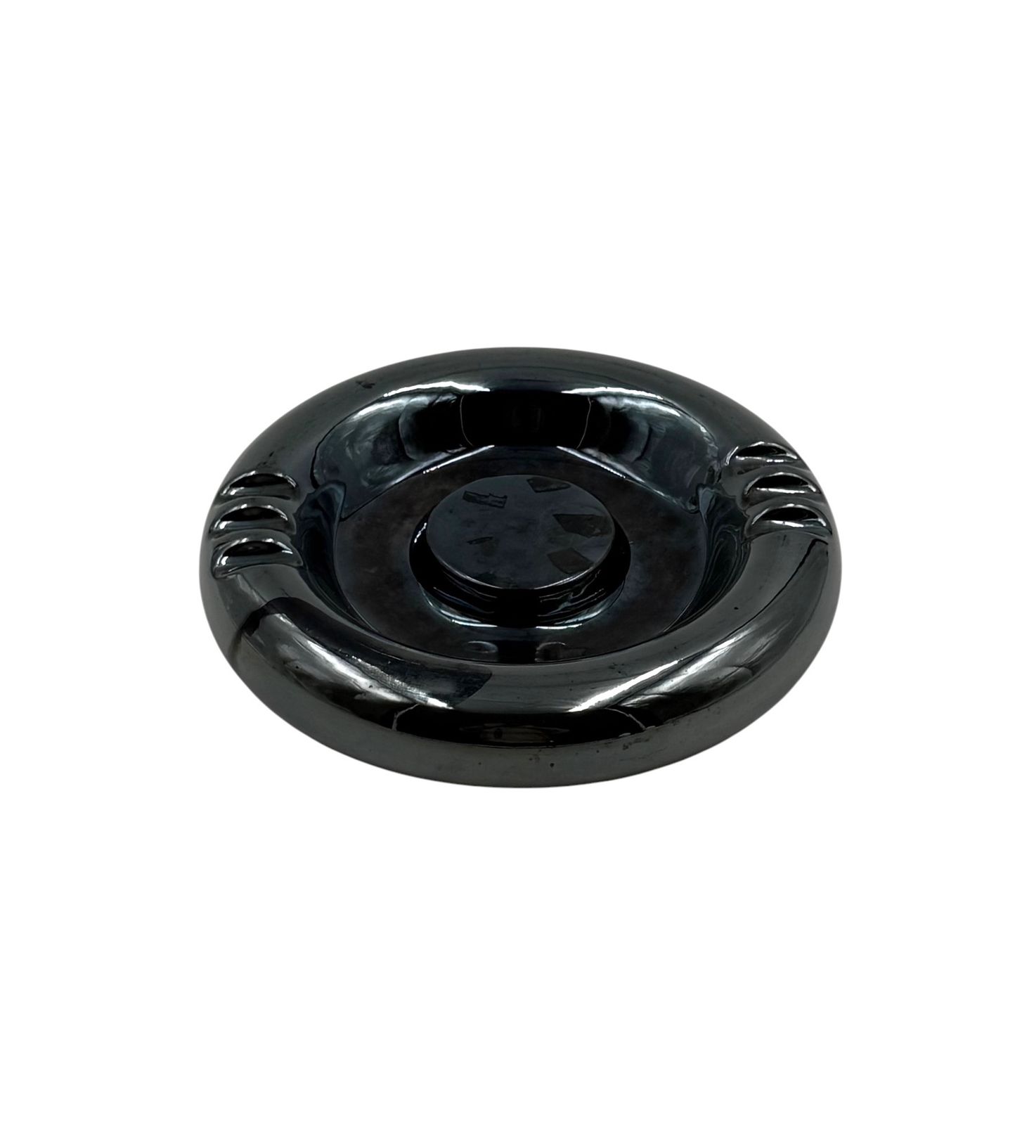 photo for sale Space Age Blue Iridescent Ceramic Ashtray / Vide Poche, Italy 1970s