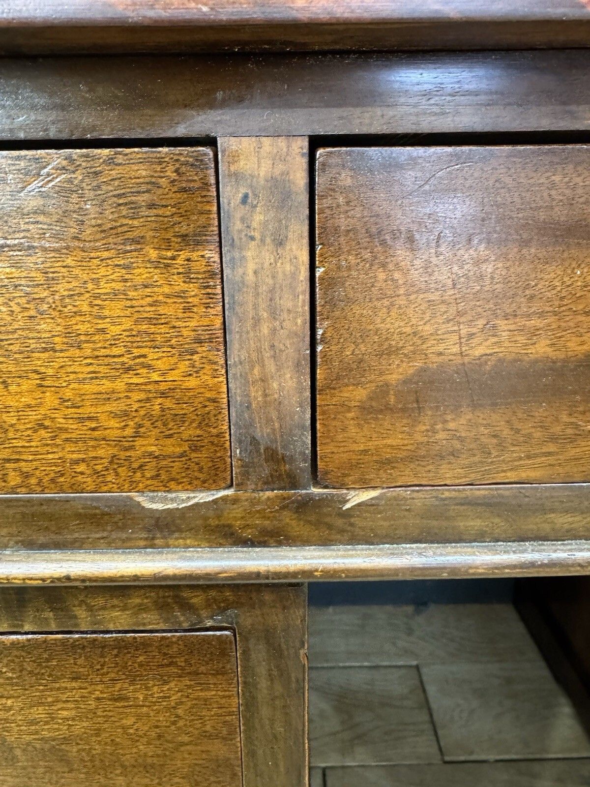695.0 Antique Mahogany Twin Pedestal Desk Kneehole Writing Office Desk Computer Desk photo
