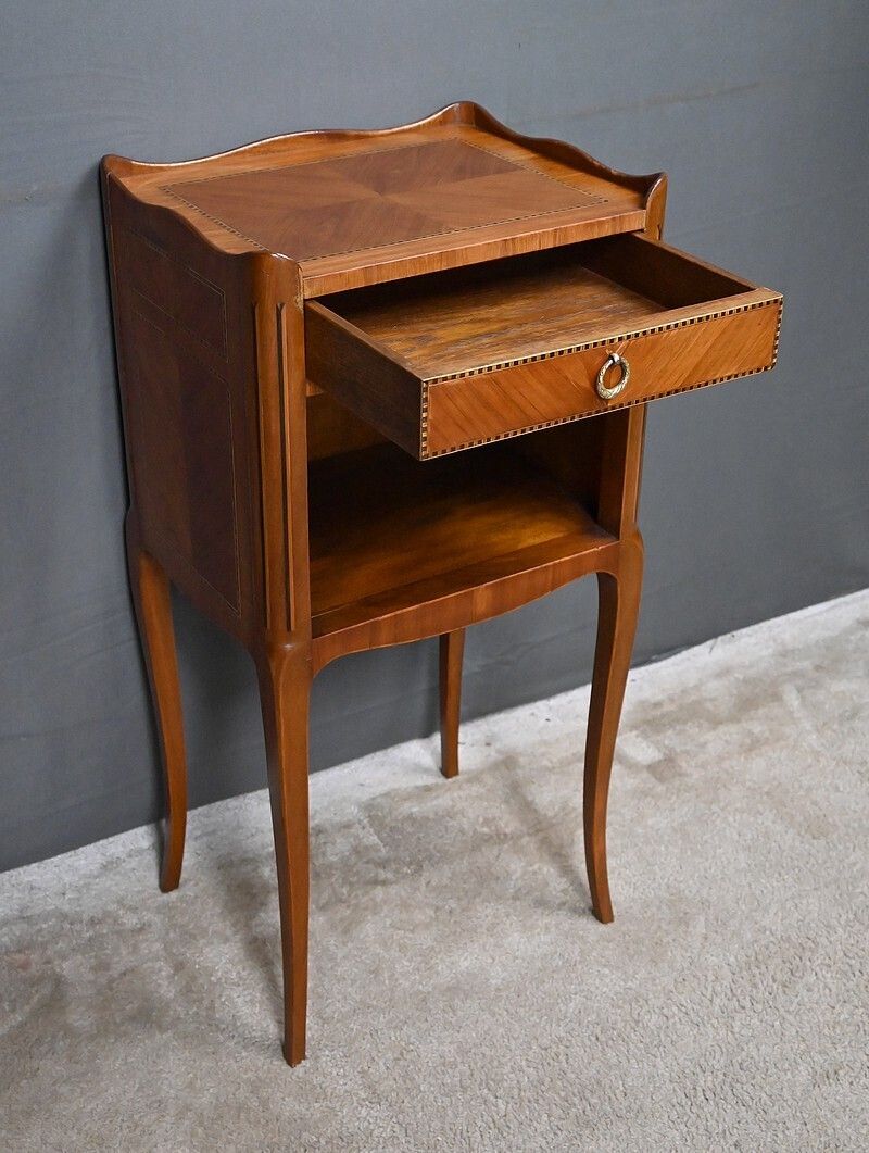 Marquetry Coffee Table, Louis XV Louis XVI Transitional Style – Mid 20th Century photo for sale