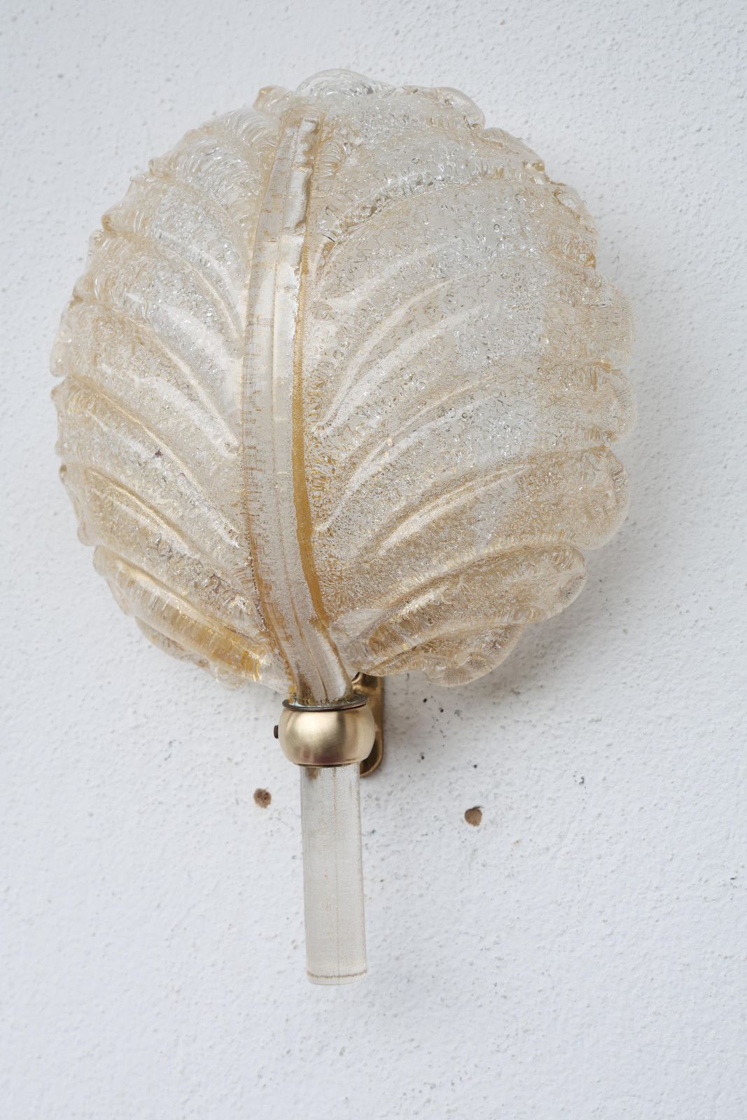 Barovier & Toso Murano Gold Glass And Brass Wall Light, Italy, 1960s photo buy