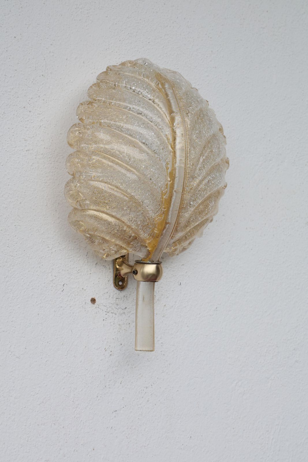 Barovier & Toso Murano Gold Glass And Brass Wall Light, Italy, 1960s photo vintage