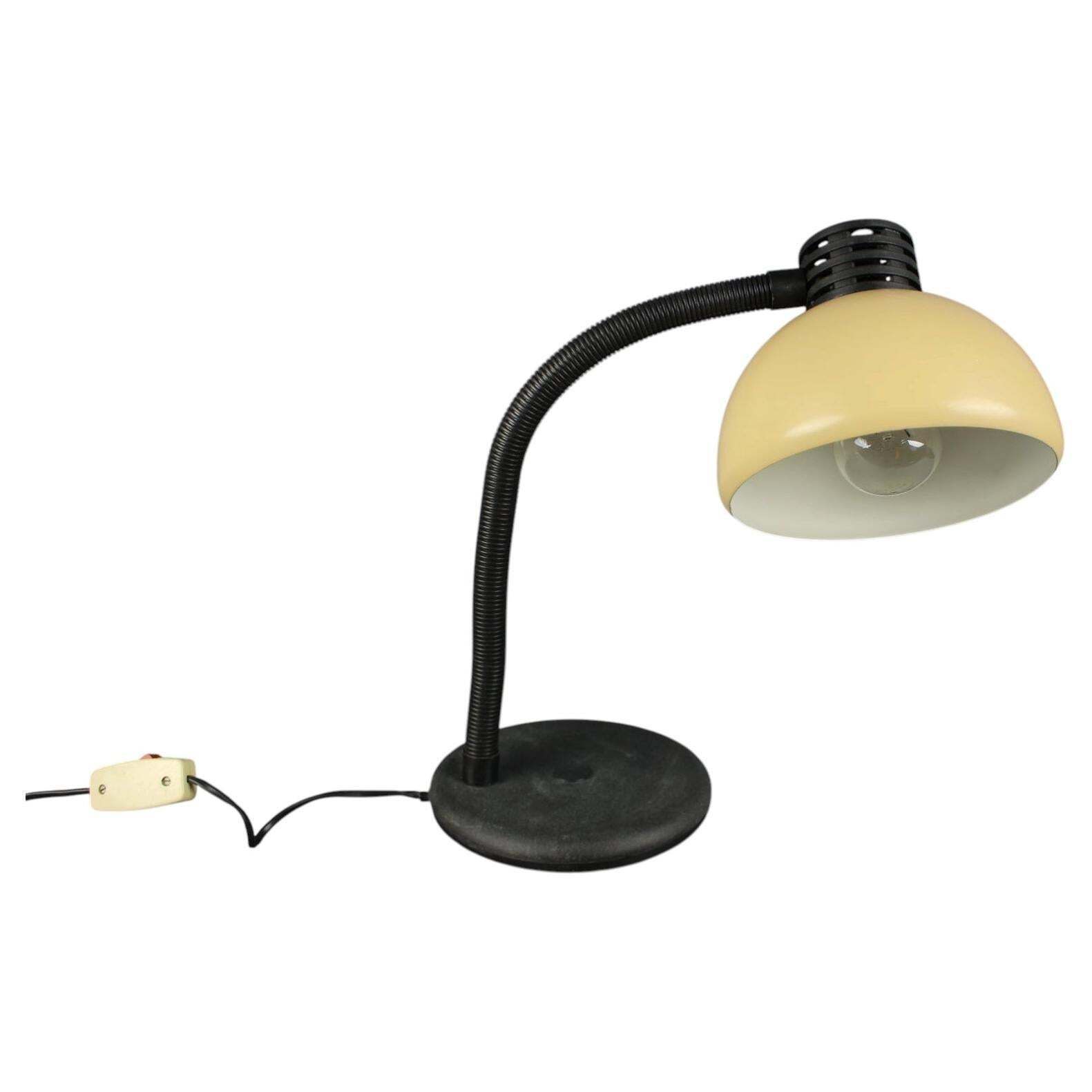 1970s Hungarian Gooseneck Desk Lamp, Cappuccino Mid Century Table Light