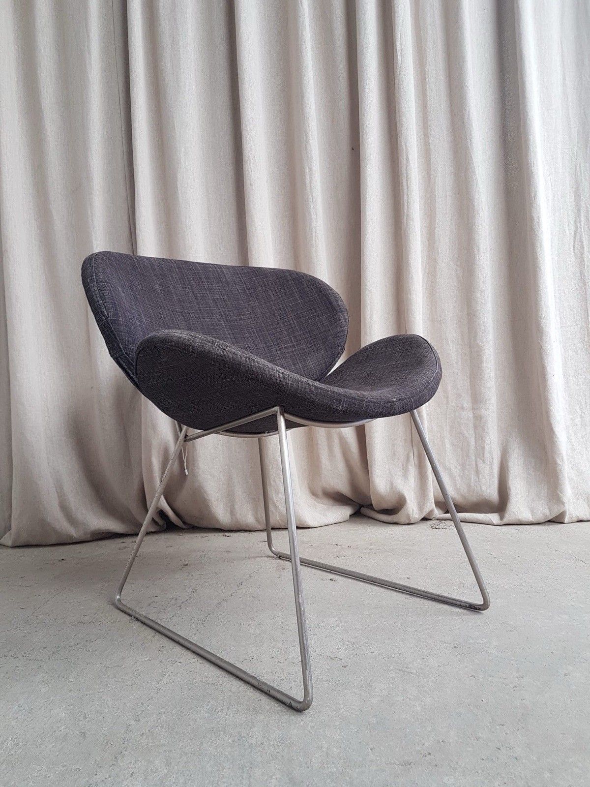 Vtg Late Mid Century Modernist Chrome Accent Side Chair Lounge Retro R817 photo 145.0