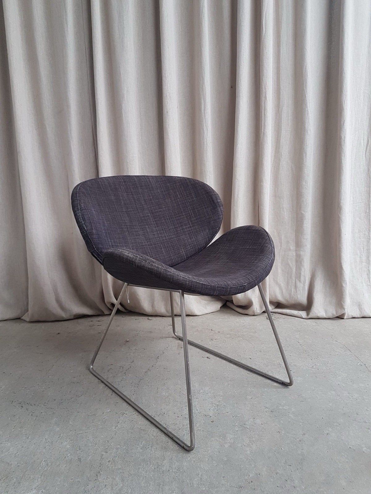 Vtg Late Mid Century Modernist Chrome Accent Side Chair Lounge Retro R817 photo vintage