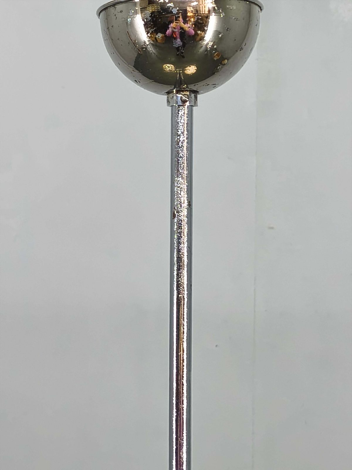 Czech Art Deco Chrome And Glass Chandelier, 1930s photo vinterior