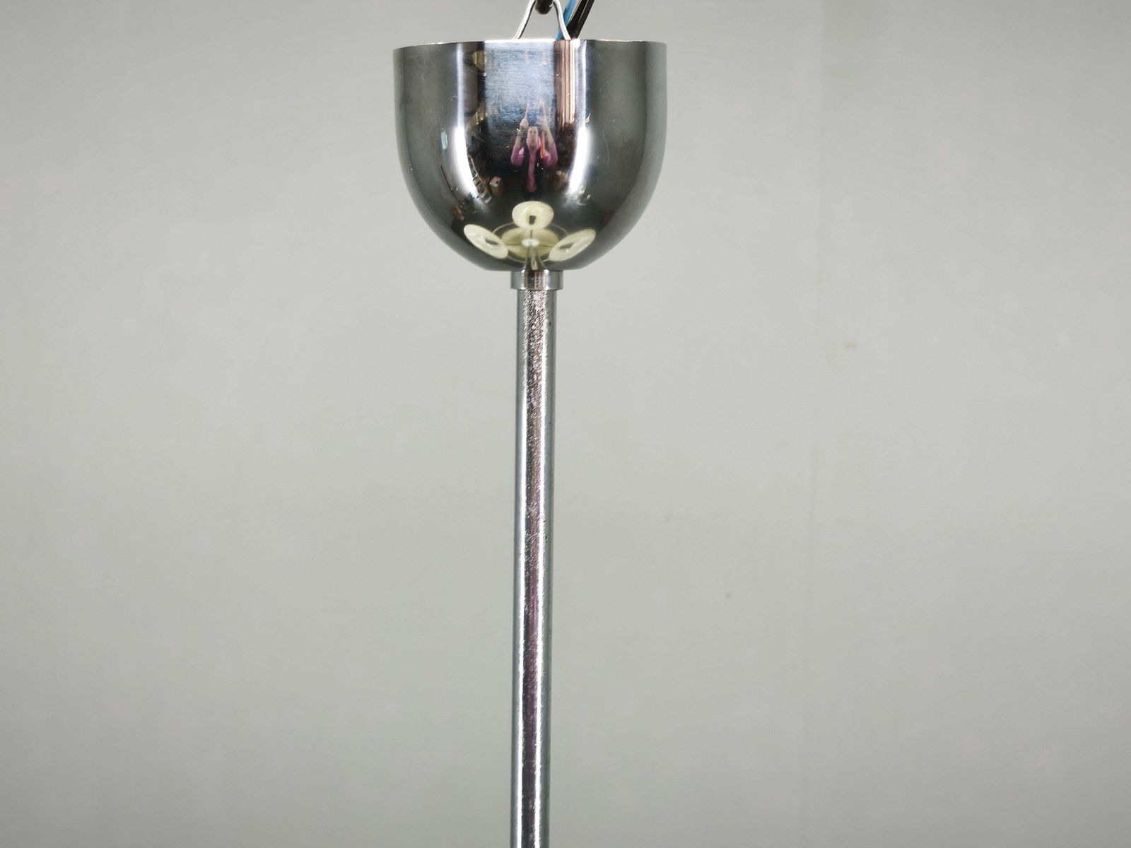 Tsjechische art deco hanglamp van opalineglas, jaren 1940 photo vintage