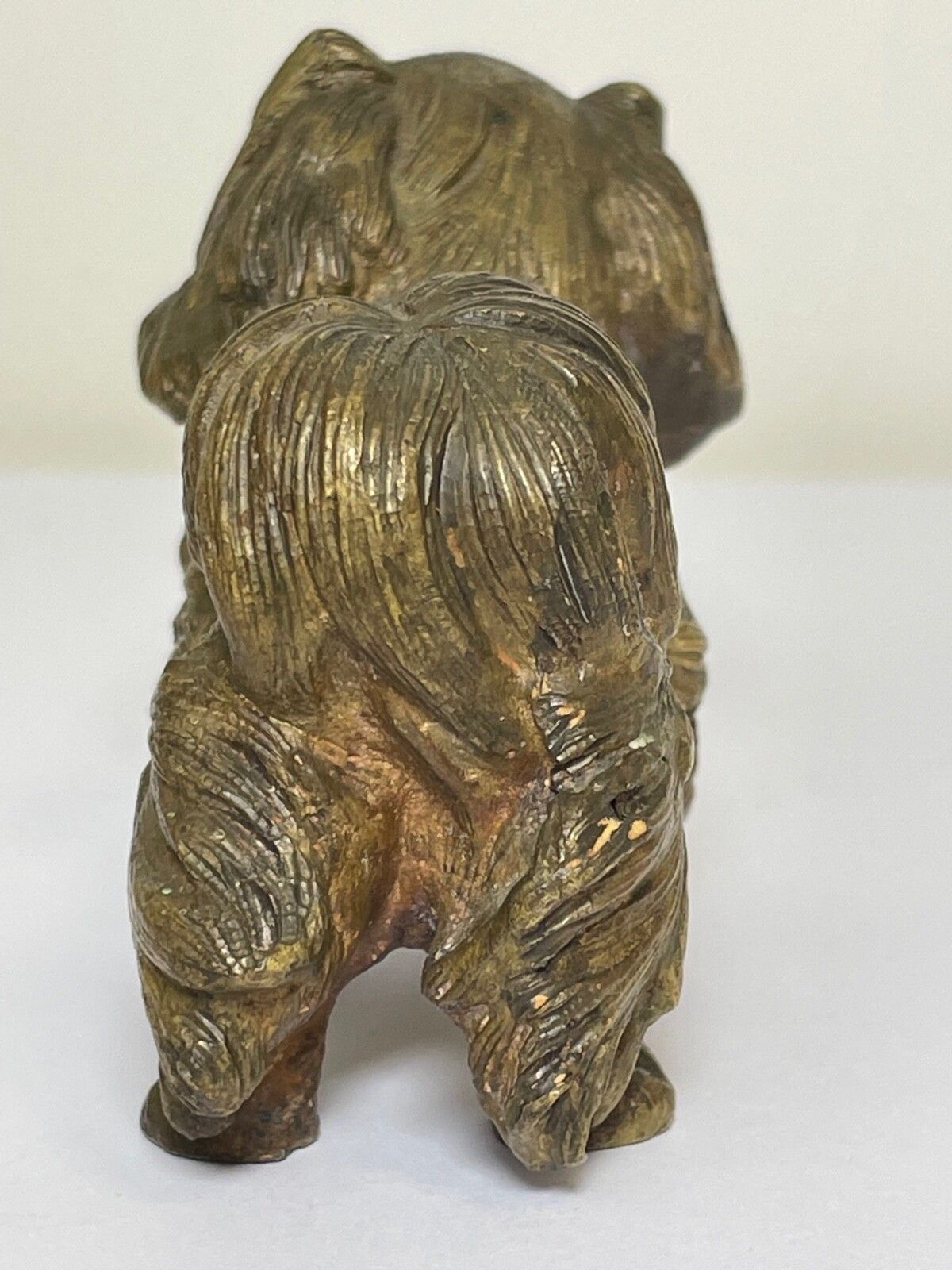 Kunst Antiek Oostenrijks miniatuur bronzen beeldje van een Pekinees photo