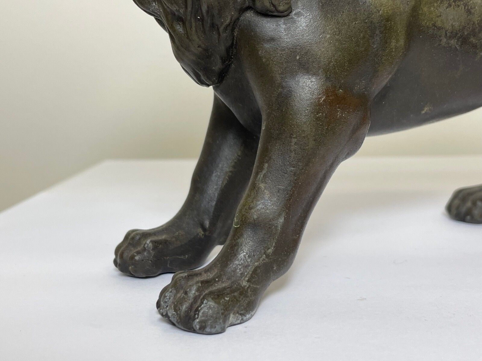 19th Century Bronze Small Model Lion Sculpture photo furniture