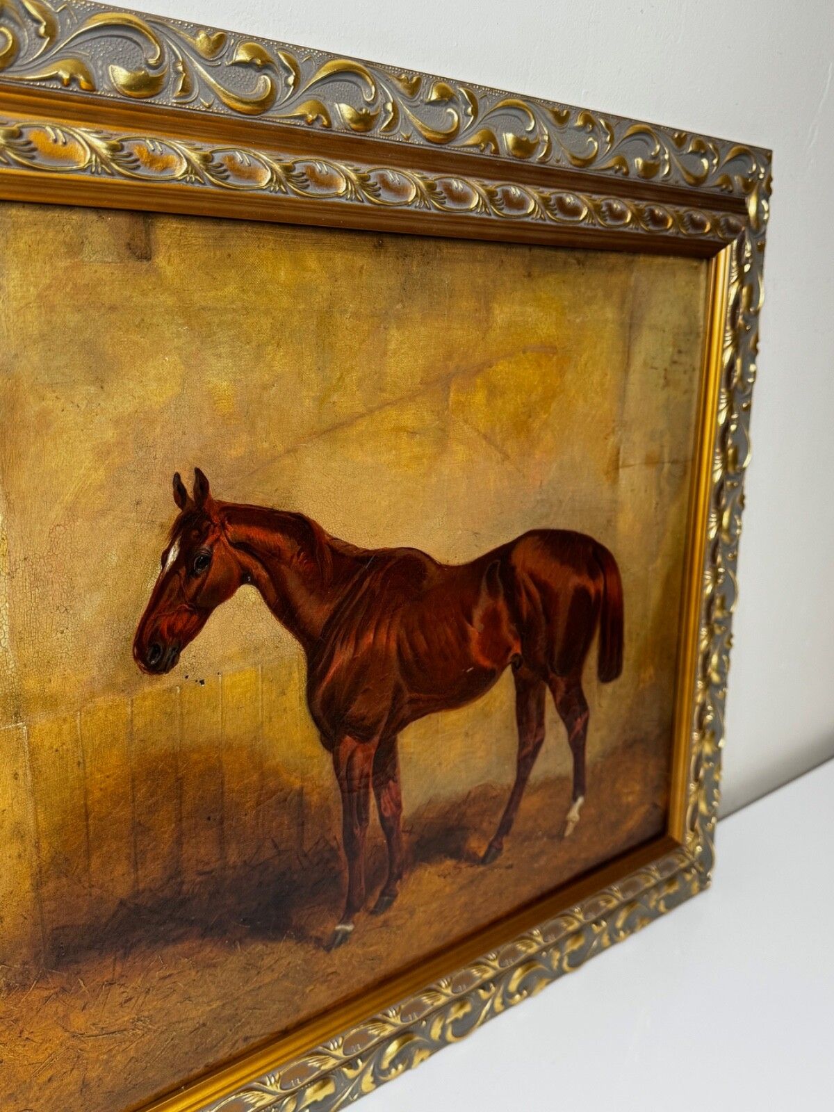 8000.0 🐎 Equine Elegance Chestnut Hunter In Stable C1842 By Charles Bilger Spalding Ra photo