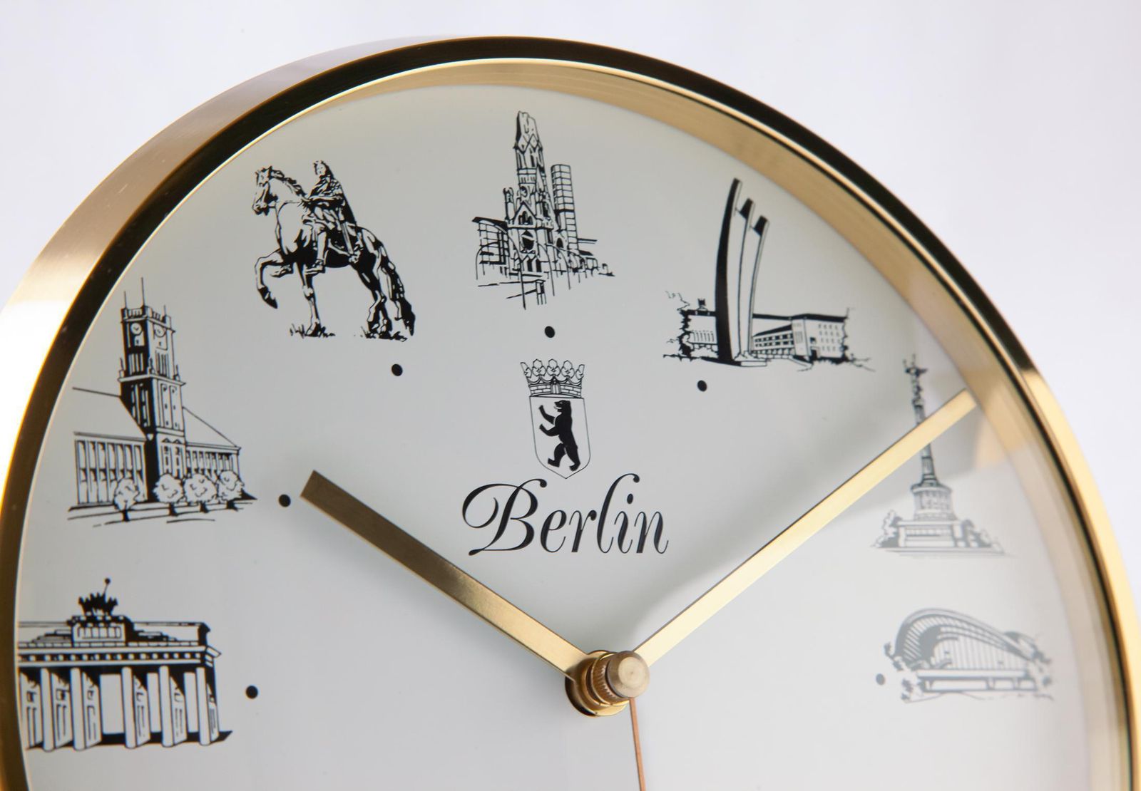 Kienzle Exclusiv Berlin Bureauklok – Modernism Mid-Century Tafelklok Atomair Messing Duitsland Schoorsteenklok Architectuur photo for sale