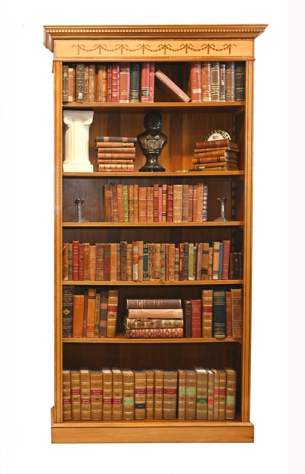 Regency Open Bookcase   Satinwood Sheraton Bookcases Bespoke
