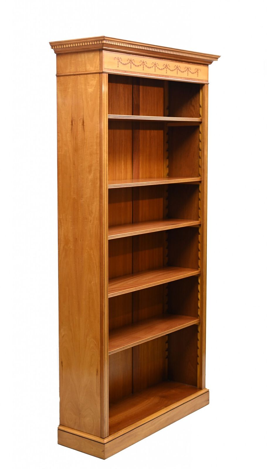 Regency Open Bookcase   Satinwood Sheraton Bookcases Bespoke photo furniture